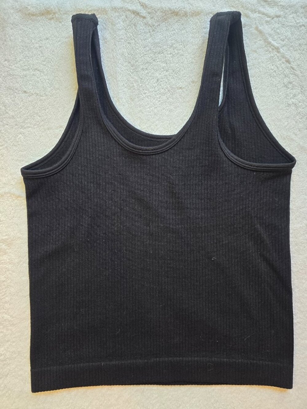 A New Day Cropped Ribbed Tank Top Activewear Bundle - Cream & Black - Picture 3 of 6
